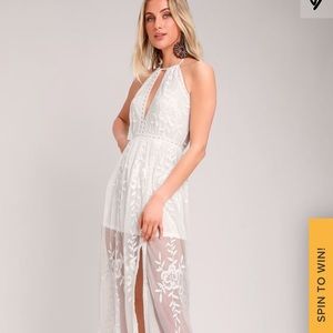 Lulus Sunshine Sweetie Boho Maxi Dress White